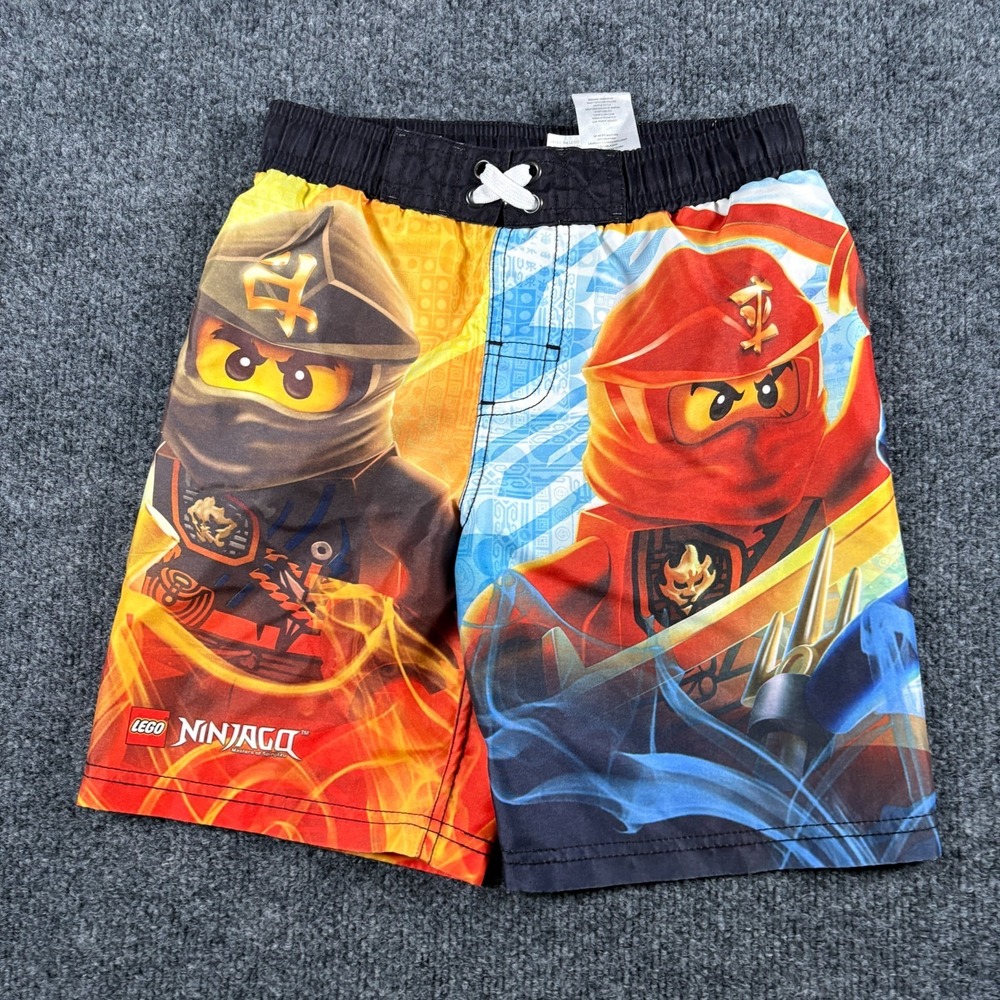 LEGO Ninjago Swim Short Boys 4/5 Multicolor Elastic Waist Graphic Print Swimwear